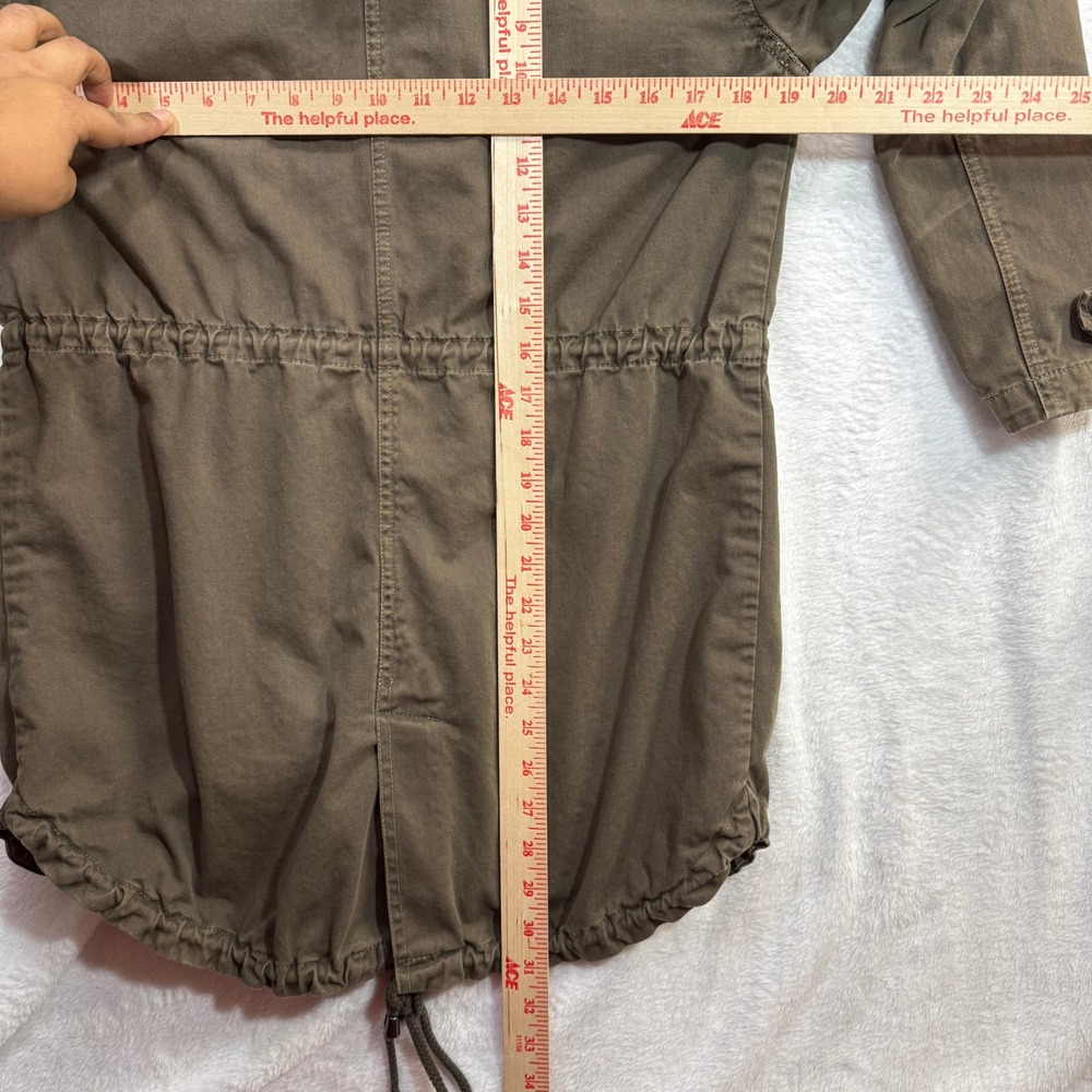 Velvet Graham Spencer M Olive Green Utility Anorak Jacket Hooded Drawstring Fall - Picture 7 of 10
